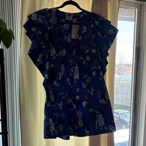 FARM Rio Vibrant Blue and White Mini Dress